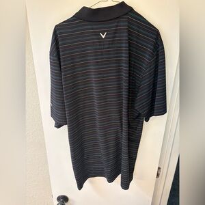 Callaway Men's Polo with Black and Blue Stripes